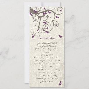 Driftwood Tree Swirl Love Birds Accommodations Invitation