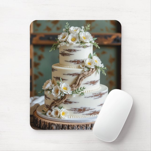 Driftwood Wedding Cake Mouse Mat (With Mouse)