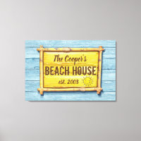 DriftwoodBeach House family sign stretched canvas