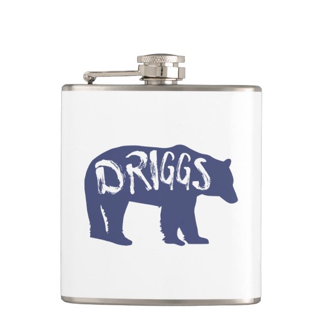 Driggs Idaho Bear Hip Flask (Front)