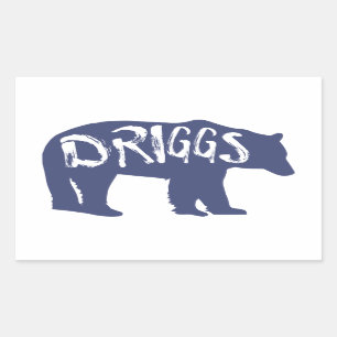 Driggs Idaho Bear Rectangular Sticker