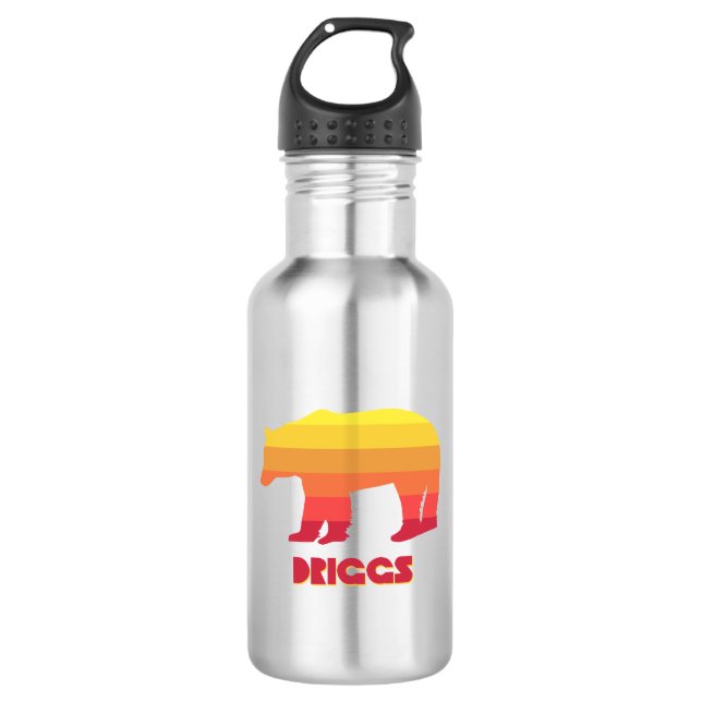 Driggs Idaho Rainbow Bear 532 Ml Water Bottle (Front)