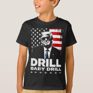 Drill baby drill american 2025 trump president fla T-Shirt