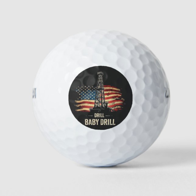 Drill Baby Drill American Trump Energy Economy  Golf Balls (Front)