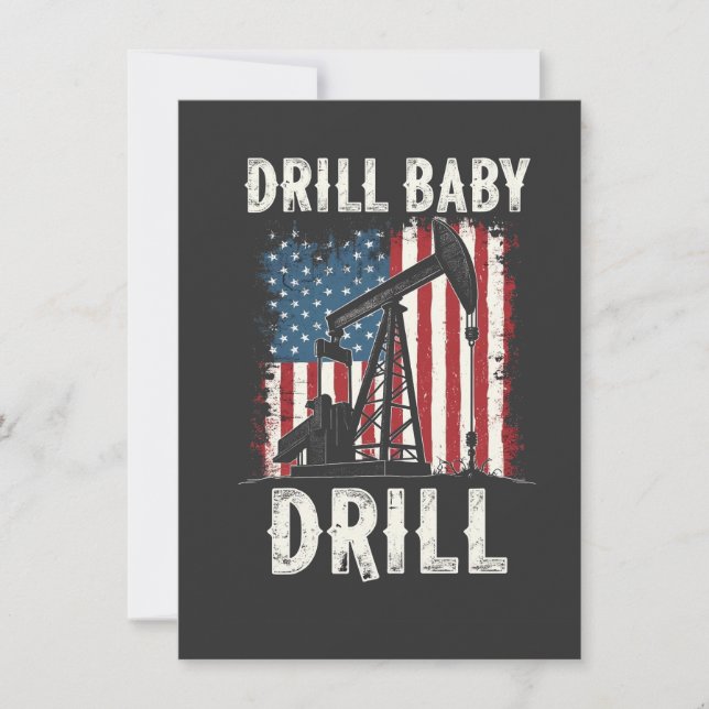 Drill Baby Drill American Trump Energy Economy  Invitation (Front)