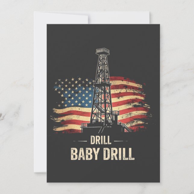 Drill Baby Drill American Trump Energy Economy  Thank You Card (Front)