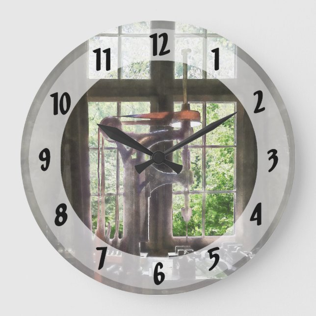 Drill Press by Window Large Clock (Front)