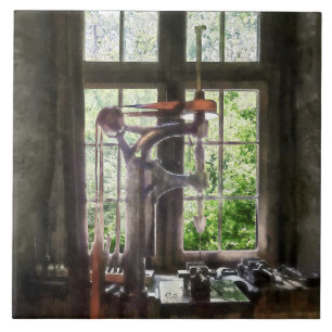 Drill Press by Window Tile