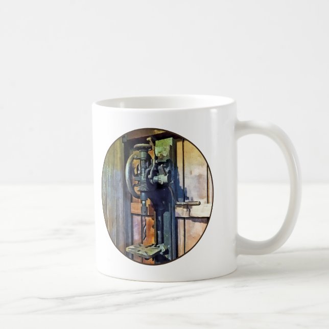Drill Press in Shop Coffee Mug (Right)