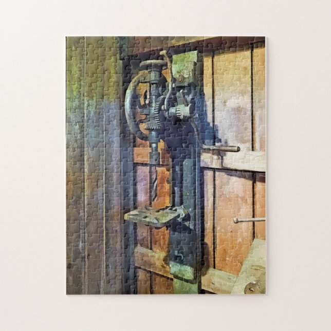 Drill Press in Shop Jigsaw Puzzle (Vertical)
