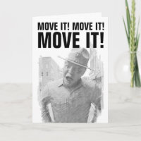 DRILL SERGEANT PENCIL SKETCH FUNNY BIRTHDAY CARD