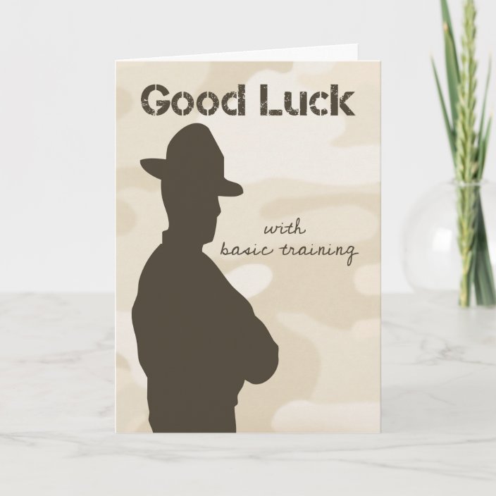 Drill Sergeant Silhouette w/ Camouflage Good Luck Card ...