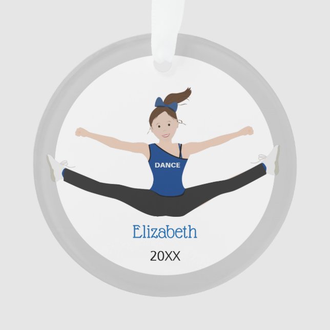 Drill Team Brown Hair In Blue And Black  Ornament (Front)