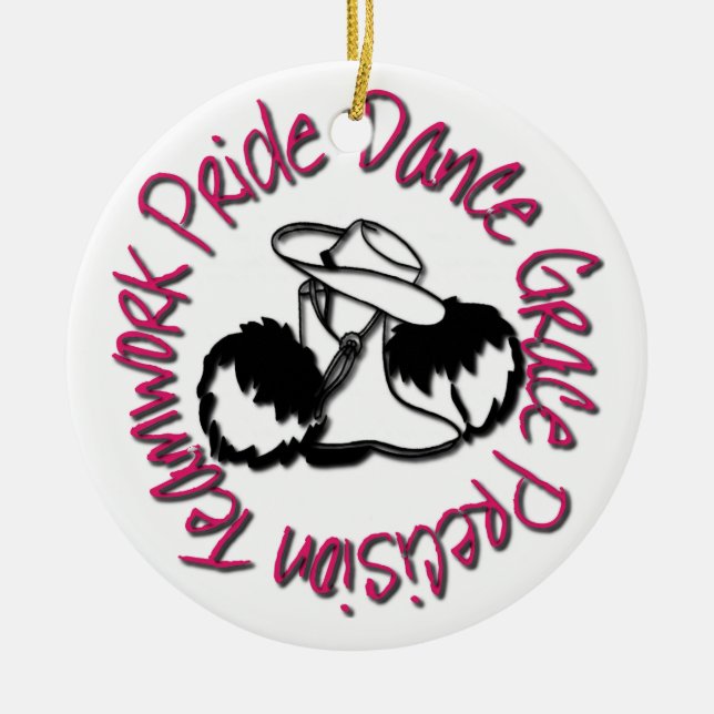 Drill Team - Dance Grace Precision Teamwork Pride Ceramic Tree Decoration (Front)