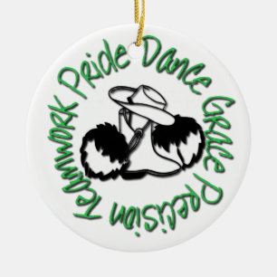 Drill Team - Dance Grace Precision Teamwork Pride Ceramic Tree Decoration