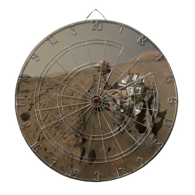 Drilling Mars Curiosity Red Martian Landscape Dartboard (Front)