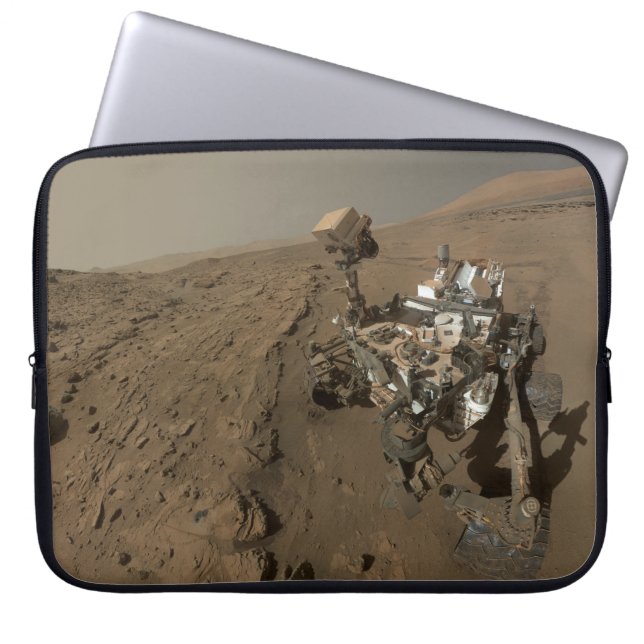 Drilling Mars Curiosity Red Martian Landscape Laptop Sleeve (Front)