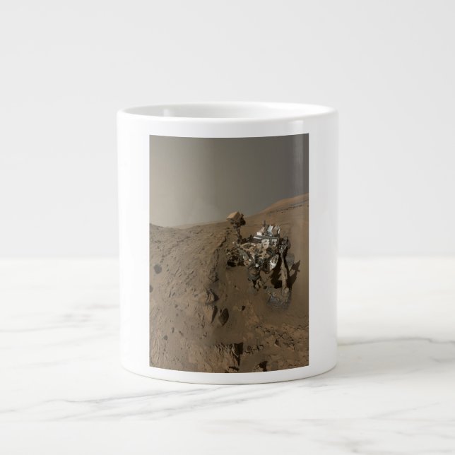 Drilling Mars Curiosity Red Martian Landscape Large Coffee Mug (Front)