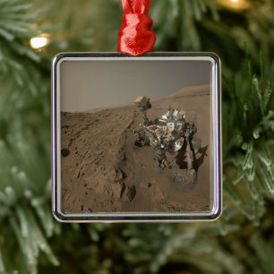Drilling Mars Curiosity Red Martian Landscape Metal Tree Decoration