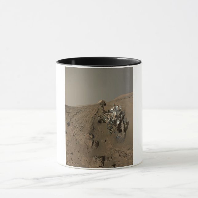 Drilling Mars Curiosity Red Martian Landscape Mug (Center)