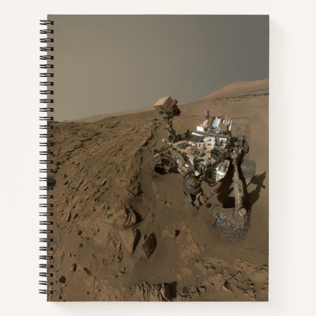 Drilling Mars Curiosity Red Martian Landscape Notebook (Front)