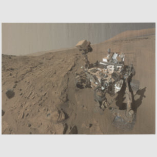 Drilling Mars Curiosity Red Martian Landscape Tissue Paper