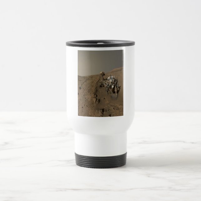 Drilling Mars Curiosity Red Martian Landscape Travel Mug (Center)