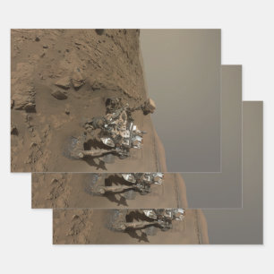 Drilling Mars Curiosity Red Martian Landscape Wrapping Paper Sheet