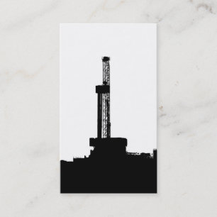 Drilling Rig Silhouette Inches Centimetres Business Card
