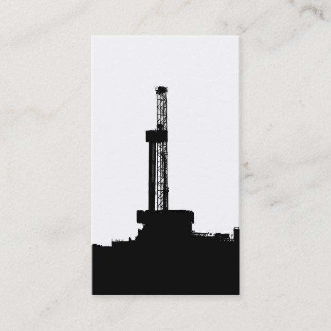 Drilling Rig Silhouette Inches Centimetres Business Card (Front)