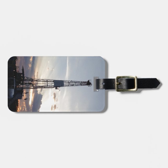 Drilling Rig Sunset Luggage Tag (Front Horizontal)