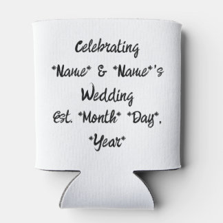 "Drink A Cold One For Us" Wedding Favour Can Coole Can Cooler