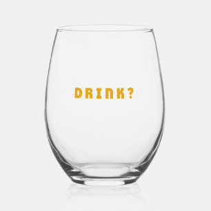 Drink alcohol stemless wine glass