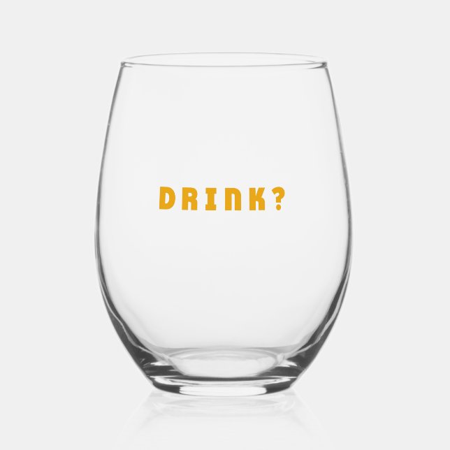 Drink alcohol stemless wine glass (Back)