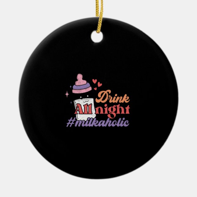 Drink all night ceramic tree decoration (Front)