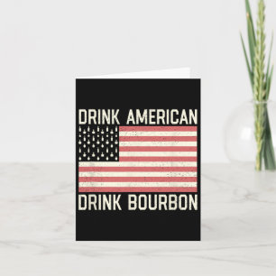 Drink American Bourbon Bottles American Usa Flag  Card