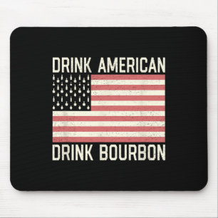 Drink American Bourbon Bottles American Usa Flag Mouse Mat