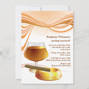 Drink and a Cigar Bachelor Party Invitation