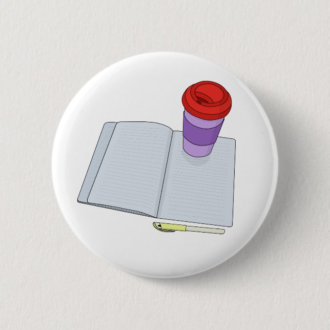 Drink and Write 6 Cm Round Badge (Front)