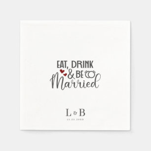Drink Be Married Couple Monogram Wedding Napkin