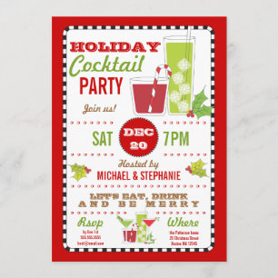 Drink & Be Merry Holiday Cocktail Party Invitation