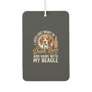 Drink Beer Beagle Dog Craft Ale Bottle Hops Car Air Freshener