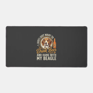 Drink Beer Beagle Dog Craft Ale Bottle Hops Desk Mat