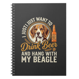 Drink Beer Beagle Dog Craft Ale Bottle Hops Notebook