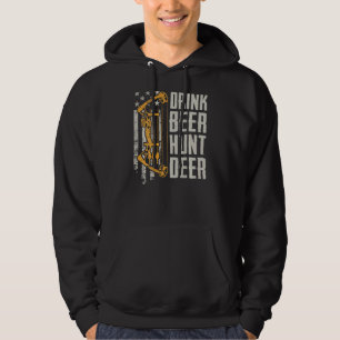 Drink Beer Hunt Deer Bow Hunting Drinking Archery Hoodie