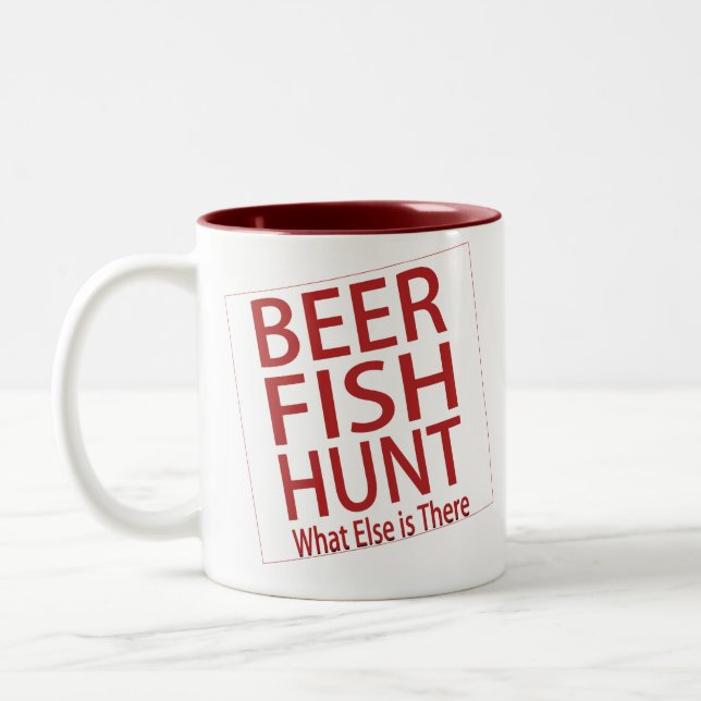 Drink Beer Hunter Humour, Funny Novelty Coffee  Two-Tone Coffee Mug (Left)