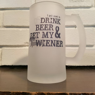 Drink Beer & Pet My Wiener Beer Dachshund Mug