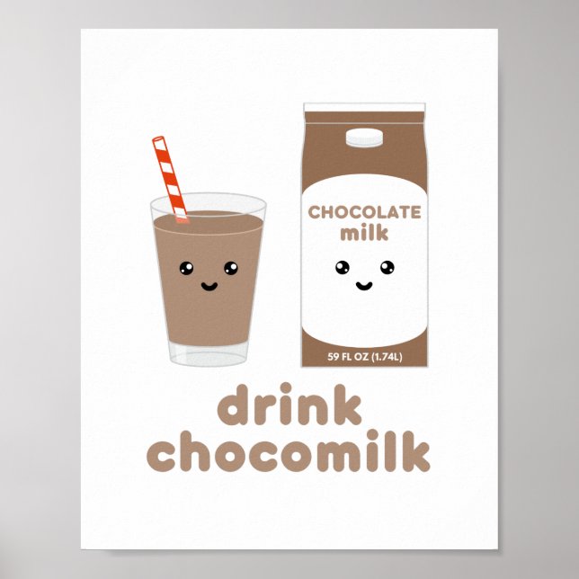 Drink chocomilk - Kawaii design Poster (Front)
