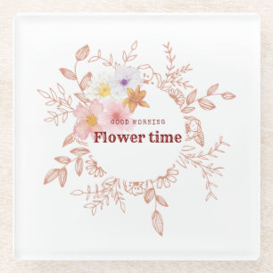 Drink Coaster Botanical Flower Time Cup Coaster