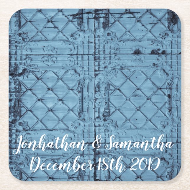 Drink Coasters Rustic Tin Panel Ceiling Country We (Front)